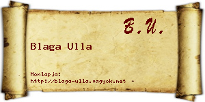 Blaga Ulla névjegykártya
